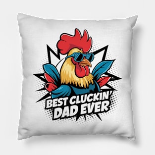 Best Cluckin' Dad Ever: Fun Rooster Design Pillow