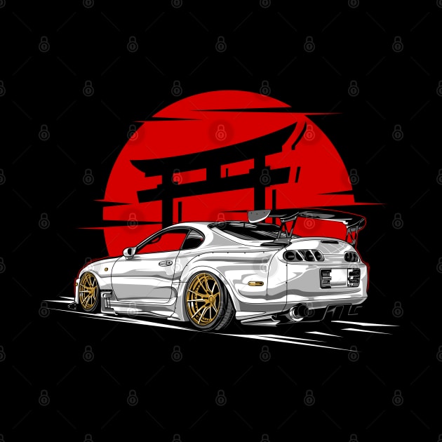 Supra 2JZ JDM Tuning Car 90s rising sun by Automotive Apparel & Accessoires