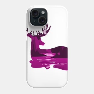 Pink Deer Silhouette Phone Case