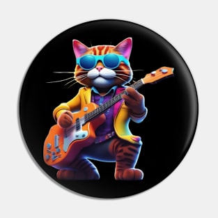 A Cat Who Is The Essence Of A Cool And Funky Guitarist Pin