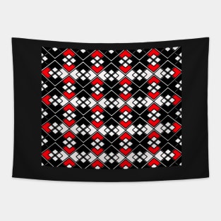 Abstract geometric pattern - red and black. Tapestry