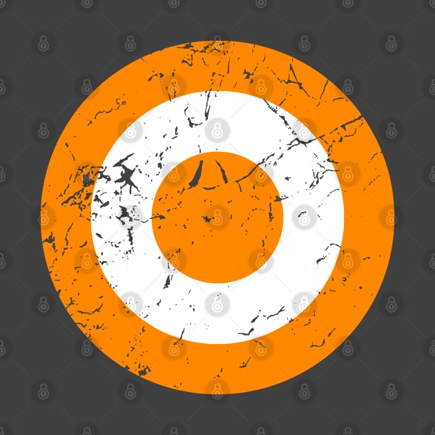 Distressed Orange and White Roundel by Alan Hogan