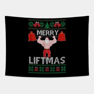 Merry Liftmas Christmas Xmas Fitmas Fitness Santa Holiday 9 Tapestry