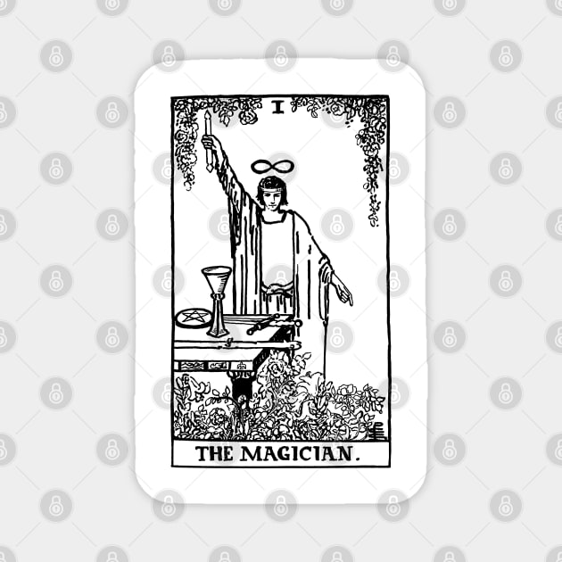 The Magician Tarot in black Magnet by winterwinter