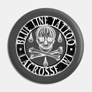 Blue Line Tattoo La Crosse WI Skull Draphic Pin