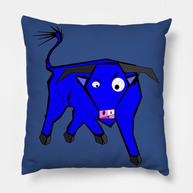 Blue bull Pillow by DrTigrou