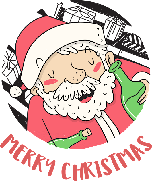 Drunk Santa Kids T-Shirt by sydorko