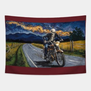 Biker Skeleton Tapestry