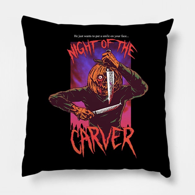 Night of the Carver Pillow by Hillary White Rabbit