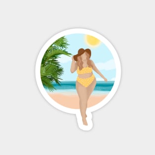 Beach Girl 8, Summertime illustration Magnet