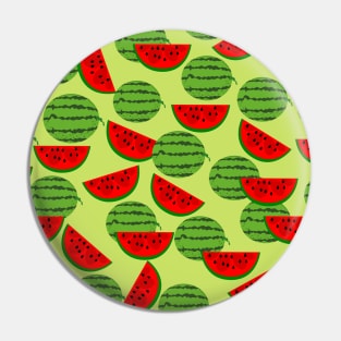 Watermelon Pattern in Green Background Pin