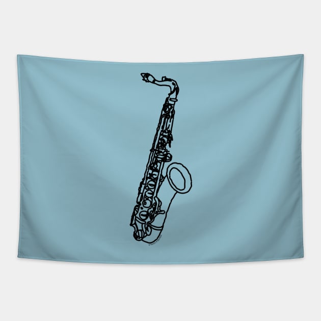 Saxophone Sketch Tapestry by Barthol Graphics