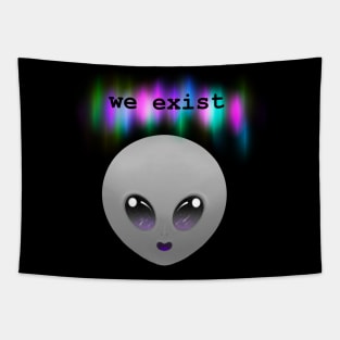 The Greys “We Exist” grey-asexual alien Tapestry