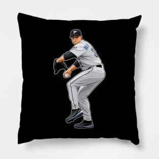 Roy Halladay #32 In Action Pillow