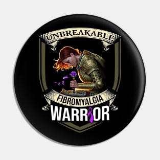 Unbreakable Fibromyalgia Warrior Purple Ribbon Awareness Pin