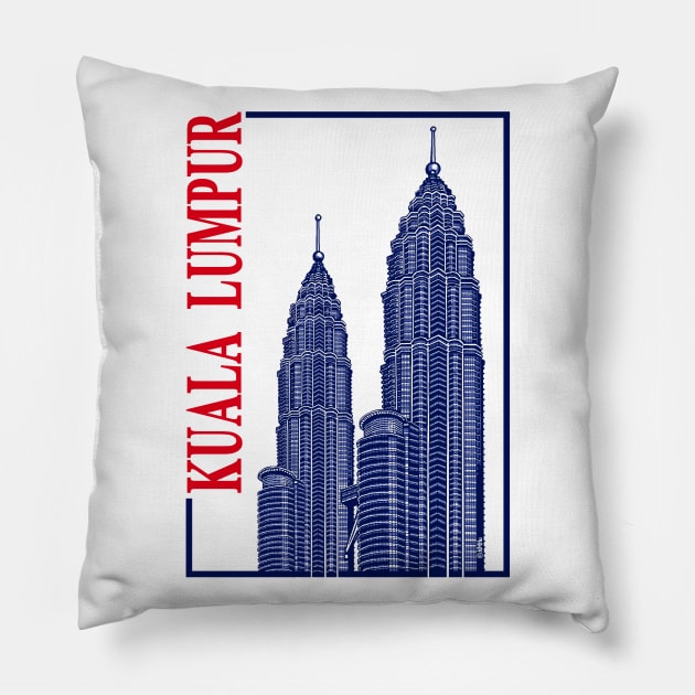 Kuala Lumpur Pillow by NewSignCreation