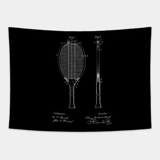 Tennis Racket Vintage Patent Drawing Tapestry