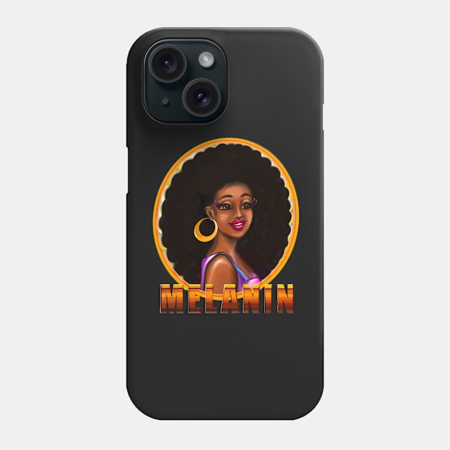 Melanin afro queen 2022 beautiful black woman with afro hair Phone Case by Artonmytee