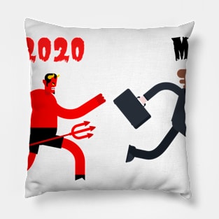 Devil chase Funny 2020 sticker Pillow