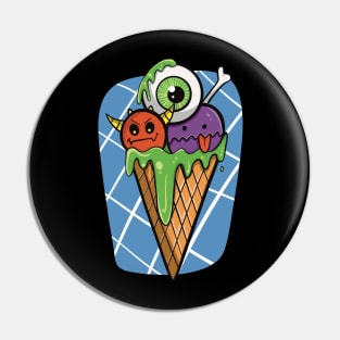 Spooky Eyeball Monster Ice Cream Pin