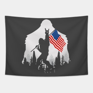 Bigfoot with the USFlag Tapestry