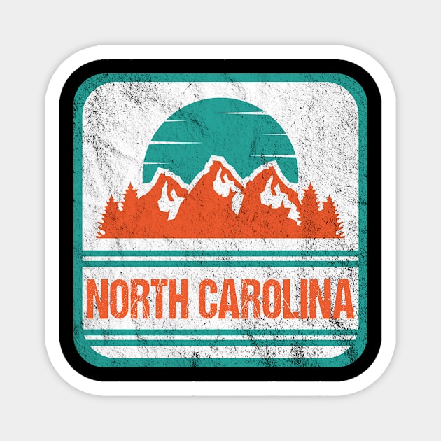 Retro Vintage North Carolina USA Mountain Gift for Men Magnet by JKFDesigns