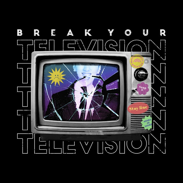 Break Your Television // Anti TV Collage Art // Break Your TV by SLAG_Creative