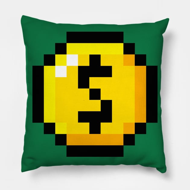 Money Coin Icon Pillow by REOCLA