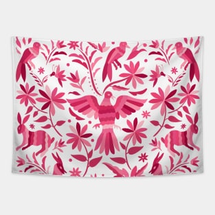 Mexican Otomí Design in Pink Tapestry