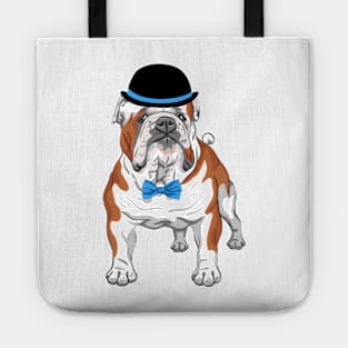 Hipster dog English Bulldog breed Tote