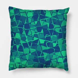 Grid Square Mosaic Pattern (Blue Teal) Pillow