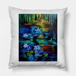 Lotus Floating on Monet"s Pond Pillow