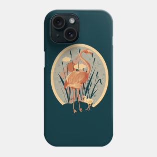 Mum and baby flamingos Phone Case