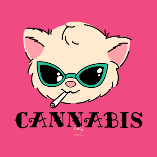 Cannabis Smoking Cat Design T-Shirt