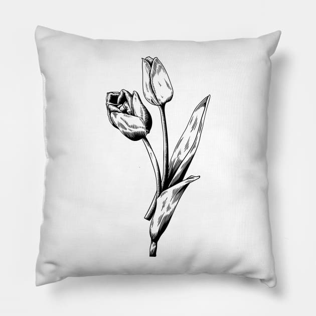 Tulips Pillow by Digster