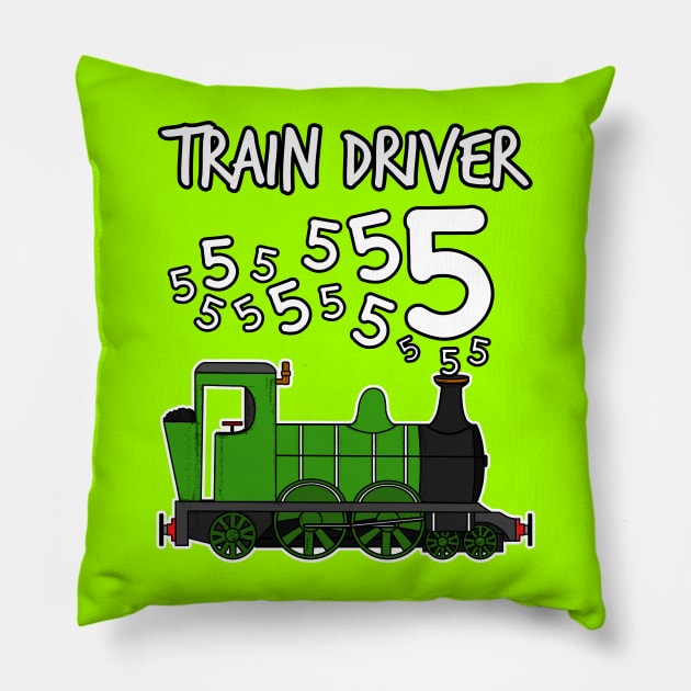 Train Driver 5 Year Old Kids Steam Engine Pillow by doodlerob