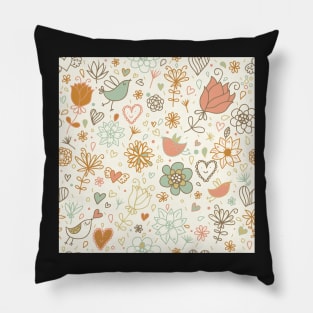standard of flowers and birds Pillow