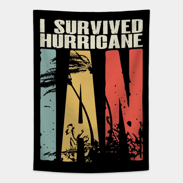 I Survived Hurricane Ian Tapestry by Etopix