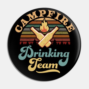 Campfire Drinking Team Camping Pin