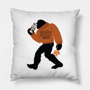 Sweater Weather Bigfoot With Pumpkin Spice Latte Pillow