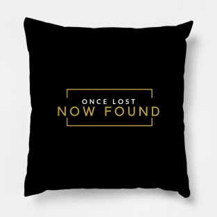 Christian Once Lost Now Found Retro Gold Pillow