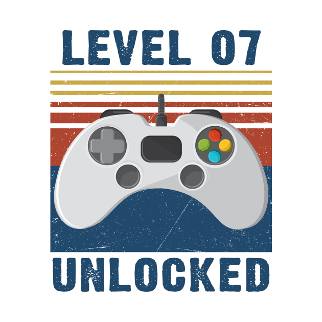 Level 07 unlocked funny gamer 7th birthday by Sauconmua Conlaigi99