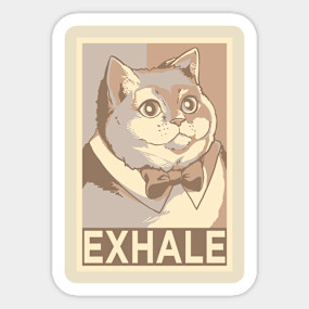Heavy Breathing Heavy Breathing Cat Sticker Teepublic
