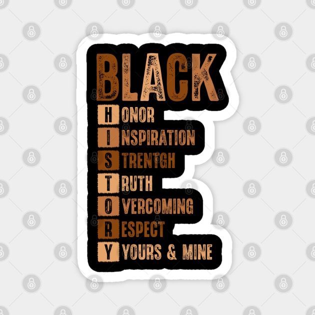 Black History Month Acronym Magnet by UrbanLifeApparel