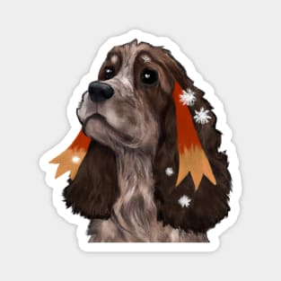 Cute English Cocker Spaniel Drawing Magnet