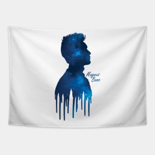 Shadowhunters / The Mortal Instruments- Magnus Bane / Harry Shum Jr dripping silhouette (blue galaxy) - Warlock - Malec - Clary, Alec, Jace, Izzy Tapestry