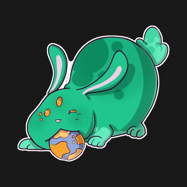 Space Alien Bunny Green by Phoenix-InBlue