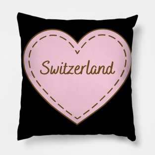 I Love Switzerland Simple Heart Design Pillow