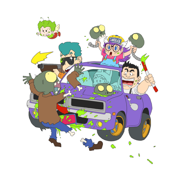 Doctor Slump zombie car rampage by sharknob