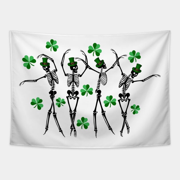 Shamrock skellies Tapestry by Fourannas